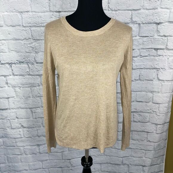 A New Day scoopneck Longsleeve lightweight sweater tan sz M women - Picture 1 of 10